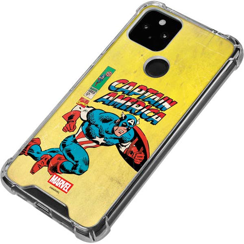 Marvel Classic Comics Captain America Google Pixel 5 Clear Case